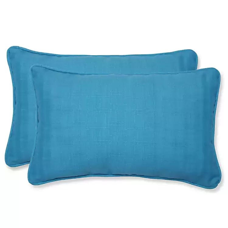 Turquoise Welt Outdoor Lumbar Pillows, Set of 2>Kirklands Home Best Sale