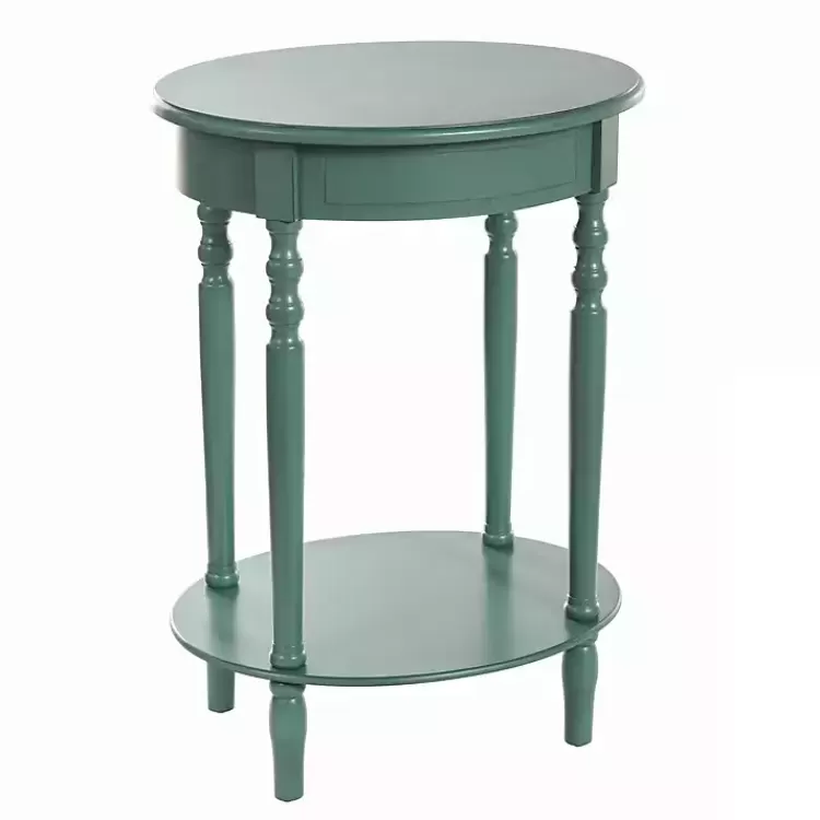 Turquoise Wood Oval Emily Accent Table>Kirklands Home Fashion