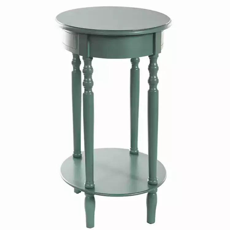 turquoise_wood_oval_emily_accent_table_2.webp Turquoise Wood Oval Emily Accent Table>Kirklands Home Fashion