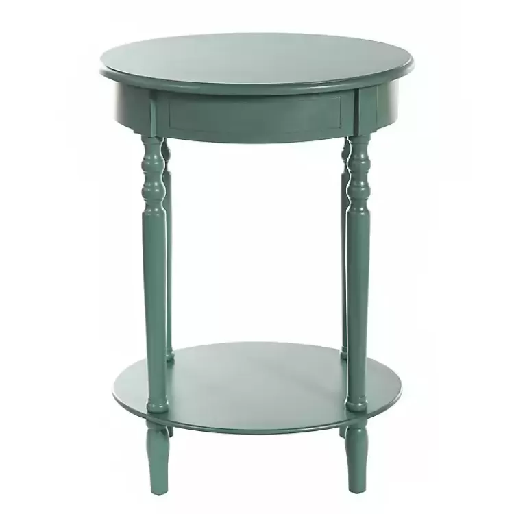 turquoise_wood_oval_emily_accent_table_3.webp Turquoise Wood Oval Emily Accent Table>Kirklands Home Fashion