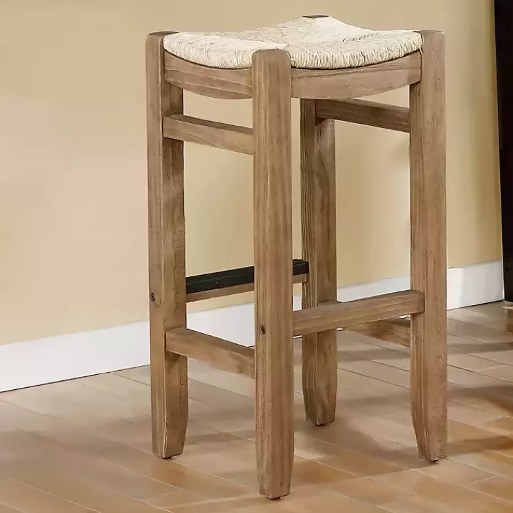 Twisted Seagrass and Wood Bar Stool>Kirklands Home Hot