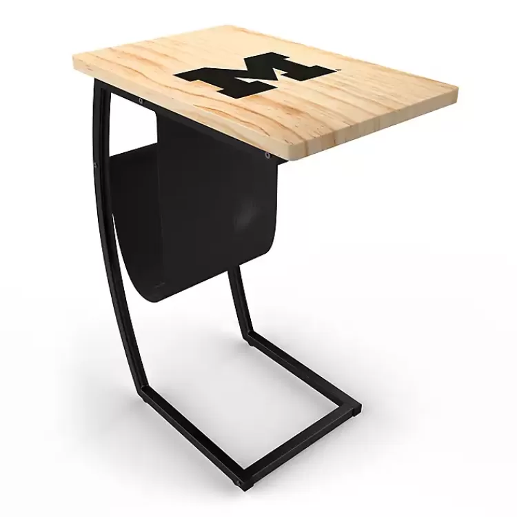University of Michigan Wood C-Table>Kirklands Home Clearance