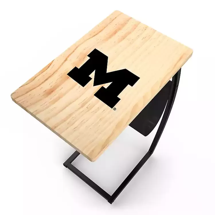 University of Michigan Wood C-Table>Kirklands Home Clearance
