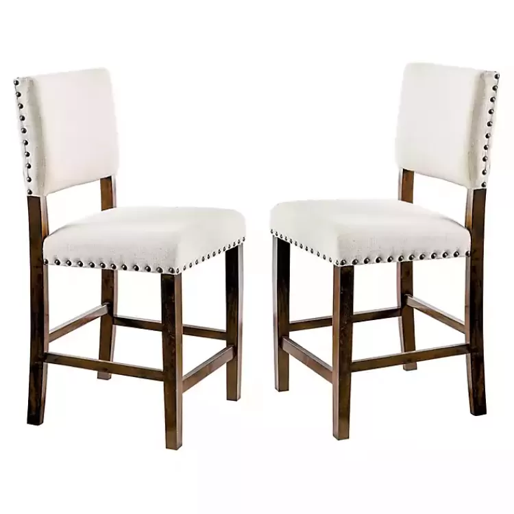 Upholstered Cherry Finish Counter Stools, Set of 2>Kirklands Home Cheap