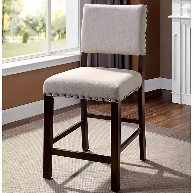 upholstered_cherry_finish_counter_stools_set_of__2.webp Upholstered Cherry Finish Counter Stools, Set of 2>Kirklands Home Cheap