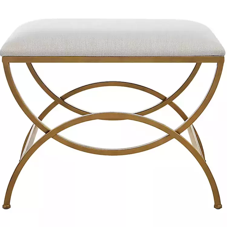 Upholstered Gold Metal Arched Frame Bench>Kirklands Home Clearance
