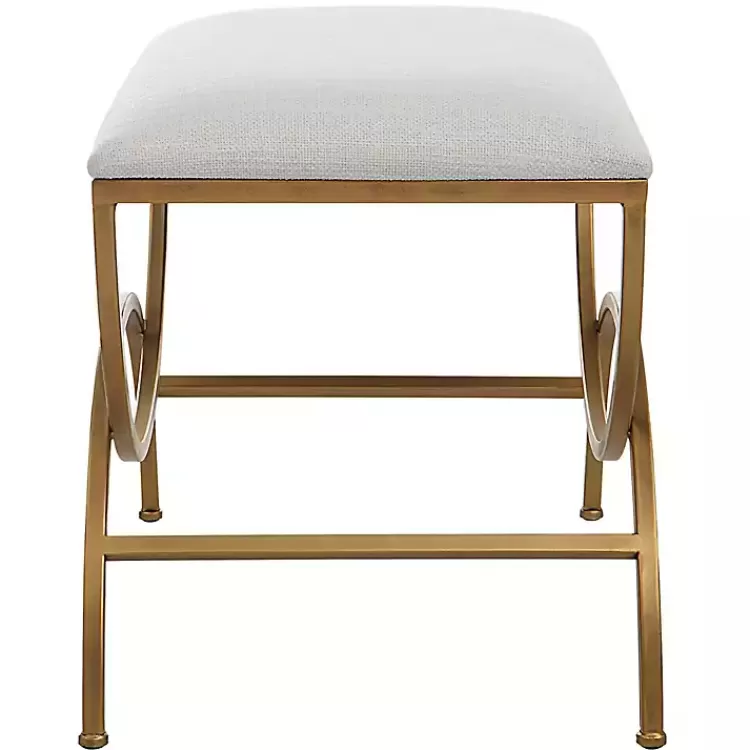 upholstered_gold_metal_arched_frame_bench_3.webp Upholstered Gold Metal Arched Frame Bench>Kirklands Home Clearance