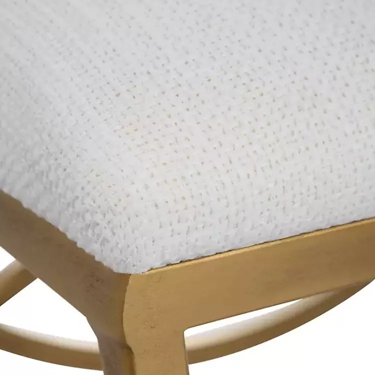 upholstered_gold_metal_arched_frame_bench_4.webp Upholstered Gold Metal Arched Frame Bench>Kirklands Home Clearance