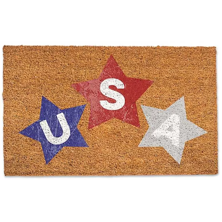 USA Stars 4th of July Coir Doormat>Kirklands Home Store