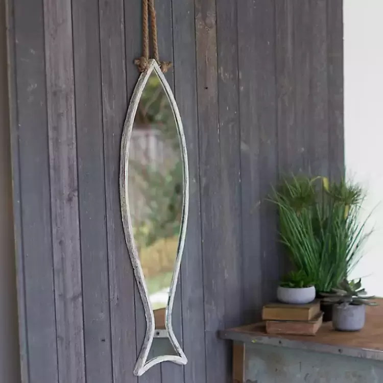 Vertical Fish Mirror with Rope Hanger>Kirklands Home Flash Sale