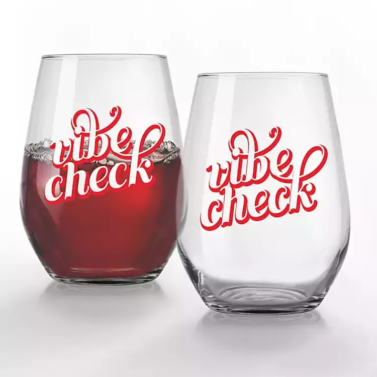 Vibe Check Stemless Wine Glasses, Set of 2>Kirklands Home Sale