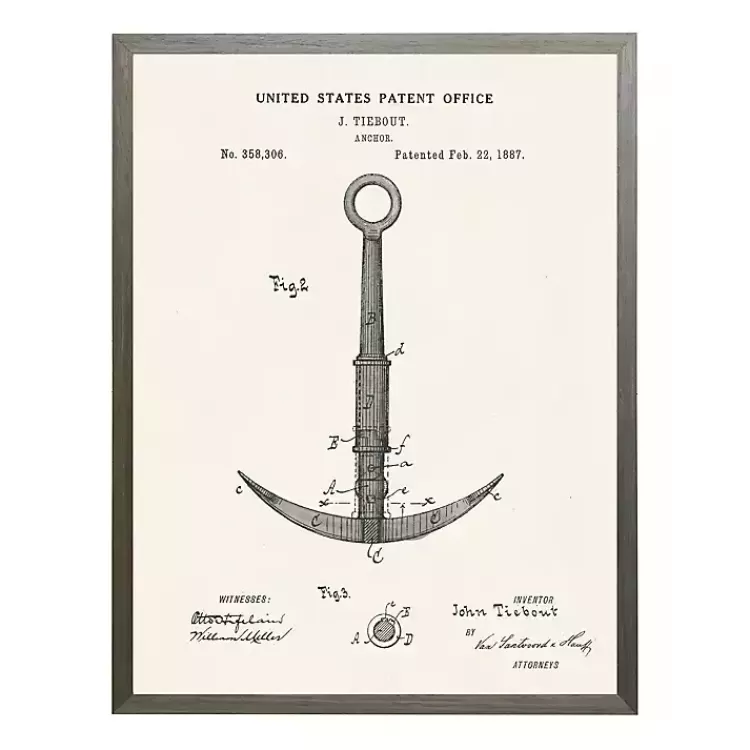 Vintage Anchor Patent Framed Art Print>Kirklands Home Outlet