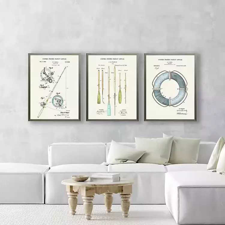 Vintage Boat Oars Patent Framed Art Print>Kirklands Home Outlet