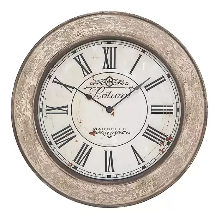 Vintage Cream Rust Round Framed Wall Clock>Kirklands Home Cheap