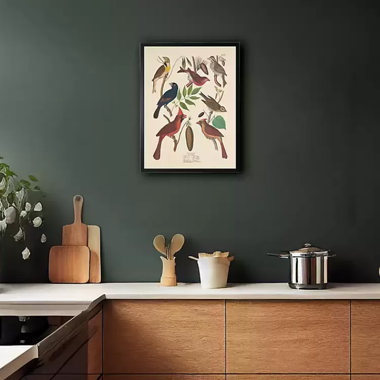Vintage Finch Birds Framed Art Print>Kirklands Home Best