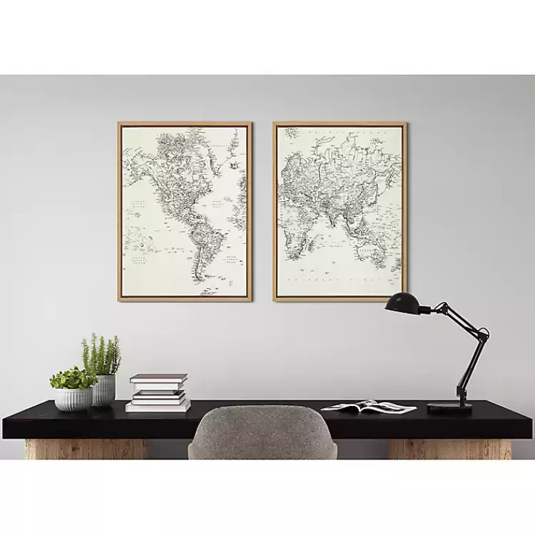 vintage_world_map_framed_canvas_art_set_of__6.webp Vintage World Map Framed Canvas Art, Set of 2>Kirklands Home Online