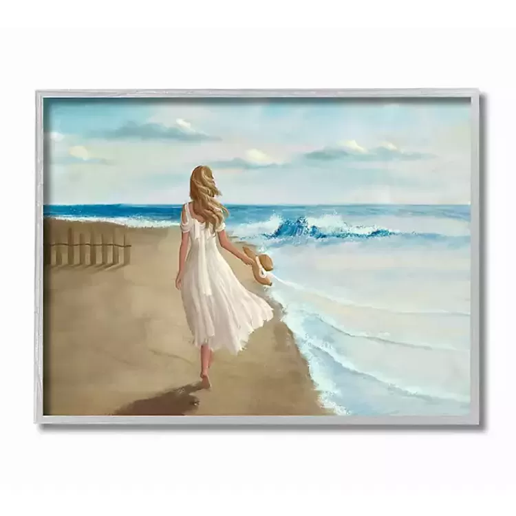 Walk On The Beach Framed Canvas Art Print>Kirklands Home Best Sale