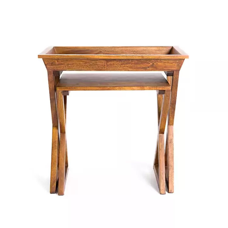 walnut_acacia_wood_pc_end_table_set_2.webp Walnut Acacia Wood 2-pc. End Table Set>Kirklands Home Clearance