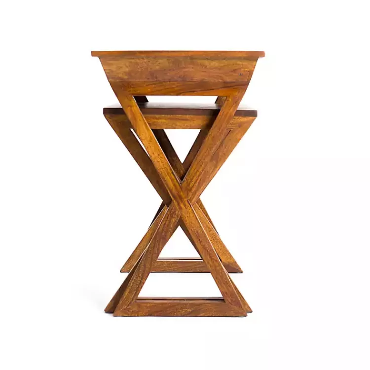 walnut_acacia_wood_pc_end_table_set_3.webp Walnut Acacia Wood 2-pc. End Table Set>Kirklands Home Clearance