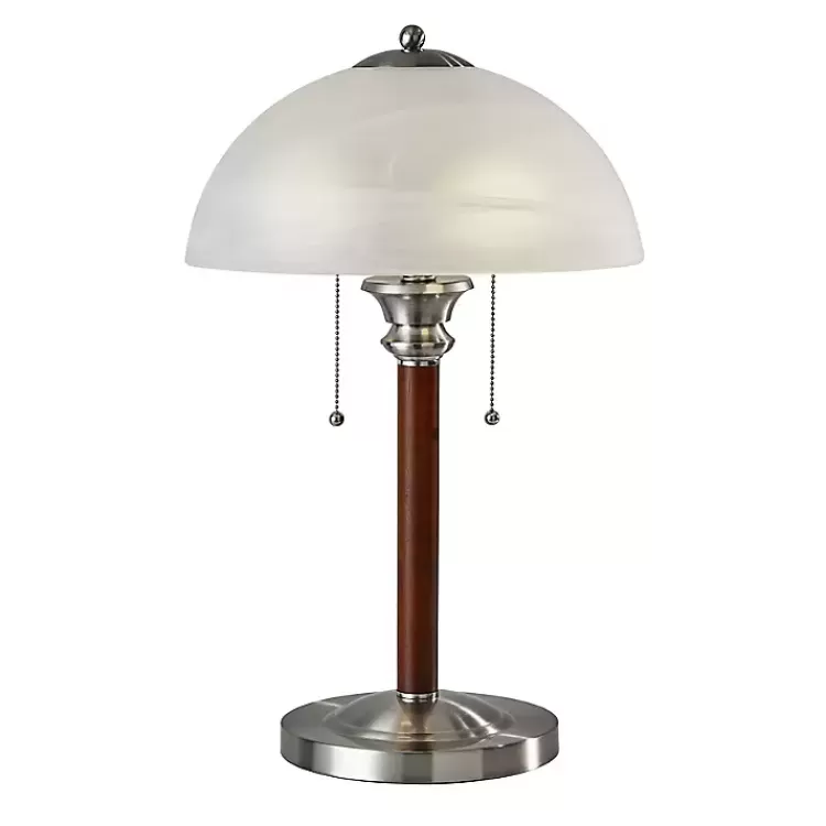 Walnut Alabaster Frosted Glass Table Lamp>Kirklands Home Shop
