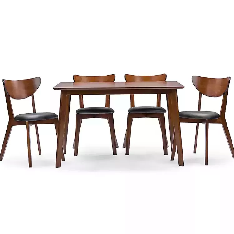 Walnut and Black Mid-Century 5-pc. Dining Set>Kirklands Home Best Sale