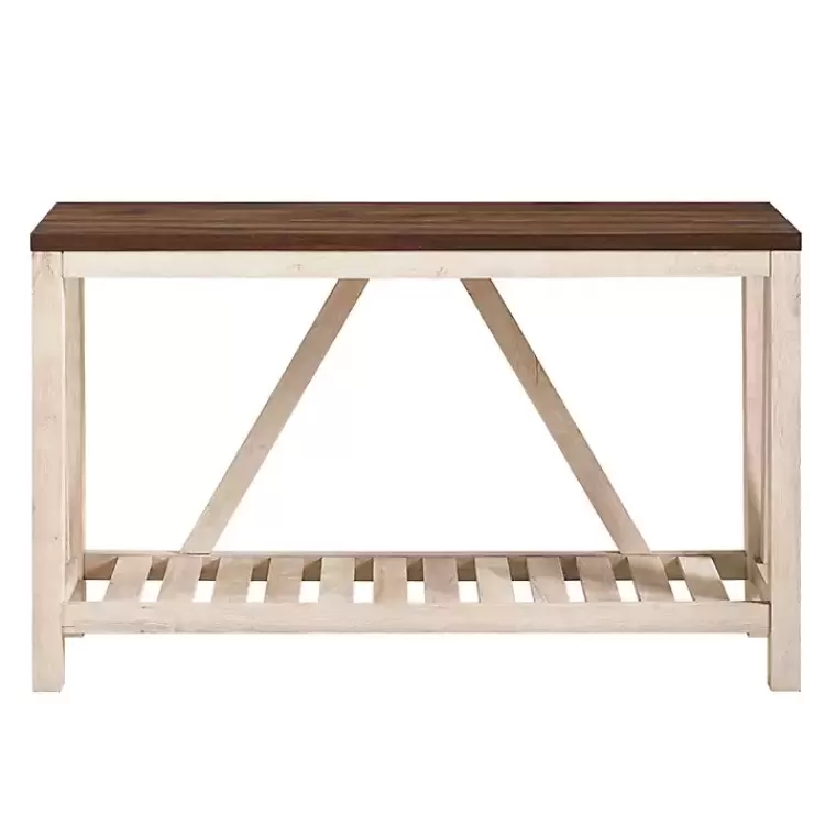 walnut_and_whitewash_aframe_console_table_2.webp Walnut and Whitewash A-Frame Console Table>Kirklands Home Online