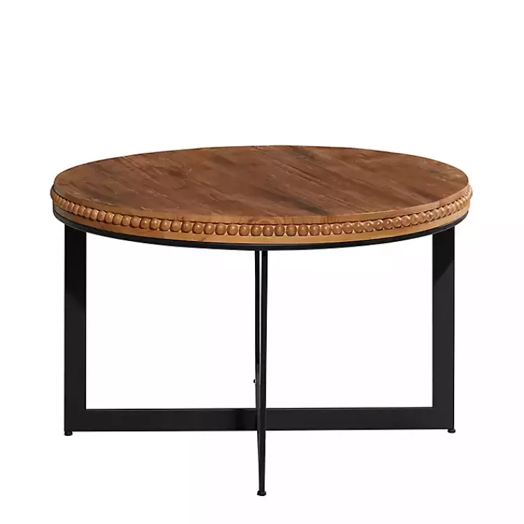 walnut_beaded_industrial_coffee_table_3.webp Walnut Beaded Industrial Coffee Table>Kirklands Home New