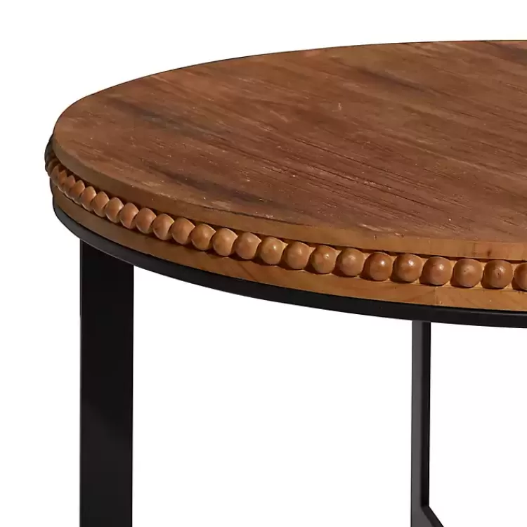walnut_beaded_industrial_coffee_table_4.webp Walnut Beaded Industrial Coffee Table>Kirklands Home New