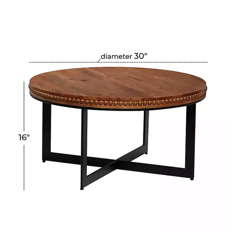 walnut_beaded_industrial_coffee_table_6.webp Walnut Beaded Industrial Coffee Table>Kirklands Home New