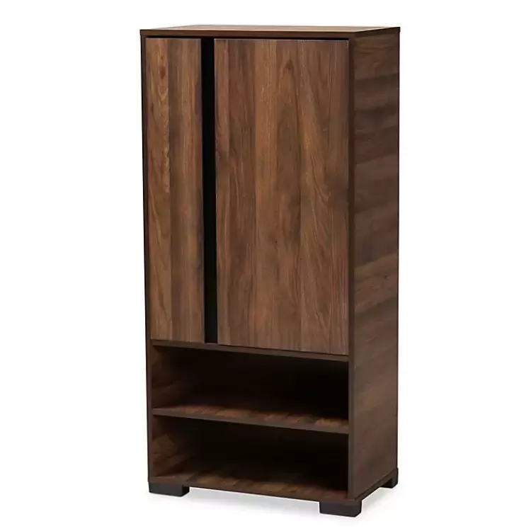 Walnut Asymmetrical Shoe Storage Cabinet>Kirklands Home Discount