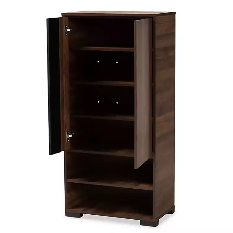 Walnut Asymmetrical Shoe Storage Cabinet>Kirklands Home Discount