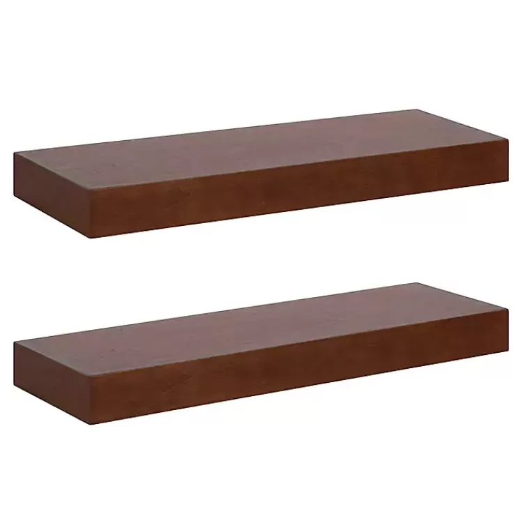 Walnut Brown Floating Shelves, Set of 2>Kirklands Home Shop