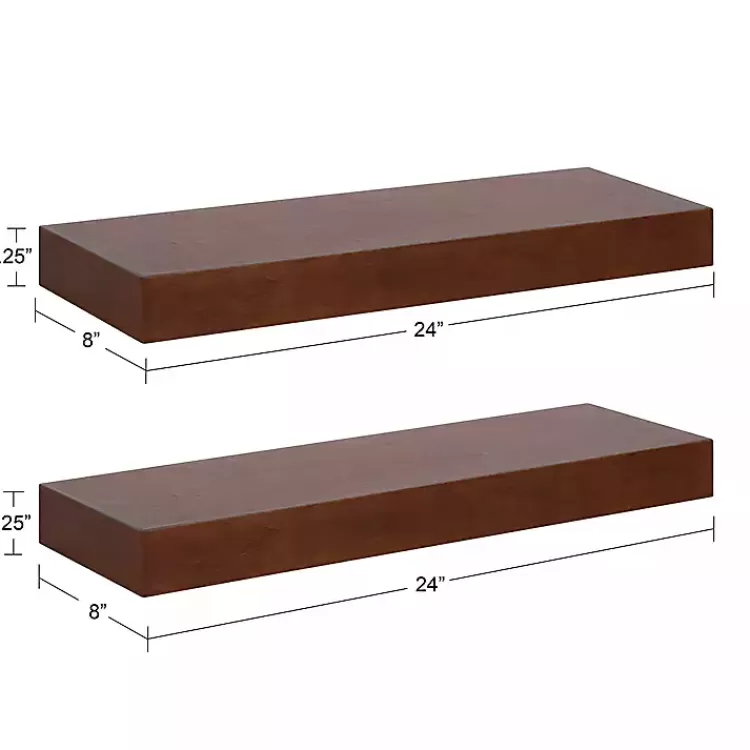 Walnut Brown Floating Shelves, Set of 2>Kirklands Home Shop