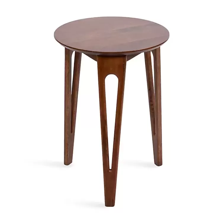 walnut_brown_mango_wood_round_kershaw_accent_table_4.webp Walnut Mango Wood Round Kershaw Accent Table>Kirklands Home Clearance