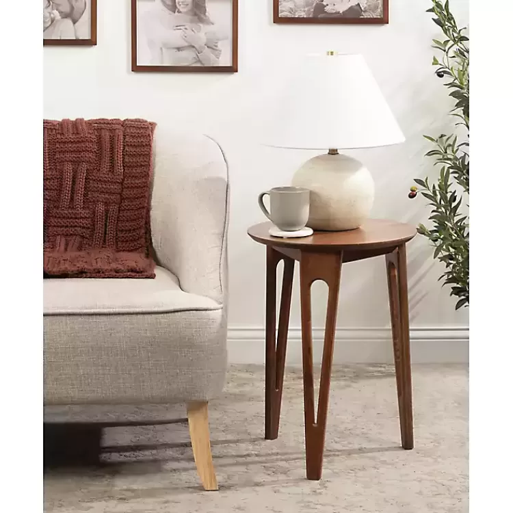 walnut_brown_mango_wood_round_kershaw_accent_table_5.webp Walnut Mango Wood Round Kershaw Accent Table>Kirklands Home Clearance