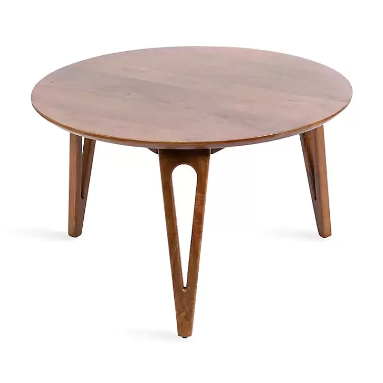 walnut_brown_mango_wood_round_kershaw_coffee_table_4.webp Walnut Mango Wood Round Kershaw Coffee Table>Kirklands Home Online