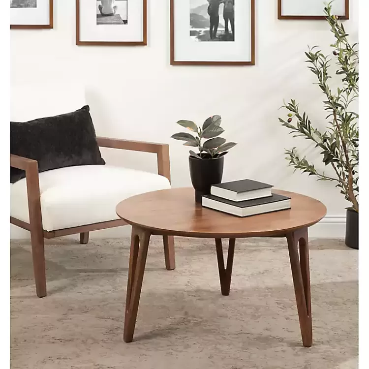 walnut_brown_mango_wood_round_kershaw_coffee_table_5.webp Walnut Mango Wood Round Kershaw Coffee Table>Kirklands Home Online