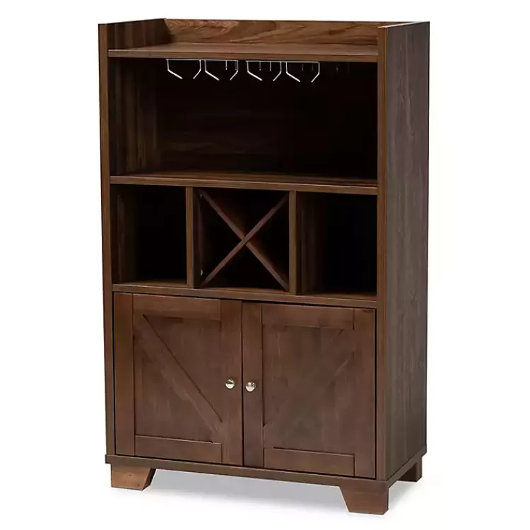 Walnut Brown Open Shelf Wine Cabinet>Kirklands Home New