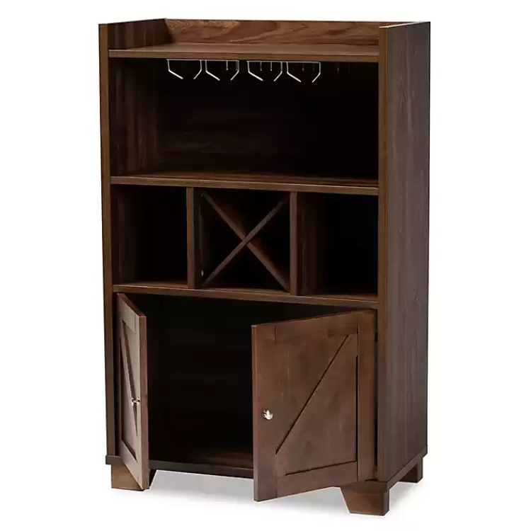 Walnut Brown Open Shelf Wine Cabinet>Kirklands Home New
