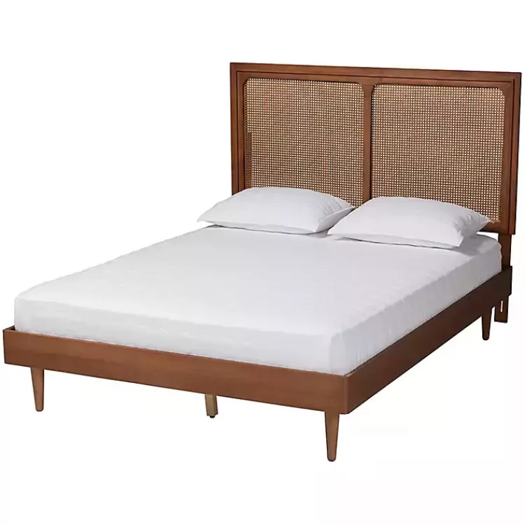 Walnut Rattan Amelia Queen Bed>Kirklands Home Online