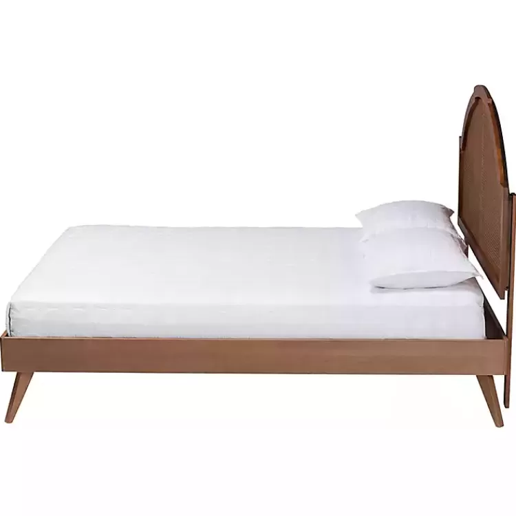 Walnut Rattan Kelly Queen Platform Bed>Kirklands Home Store