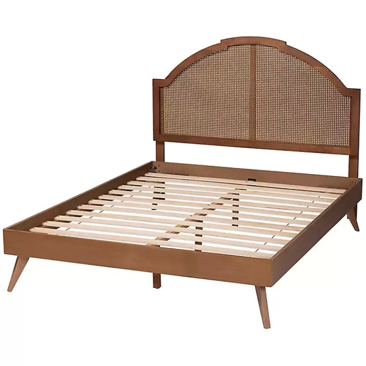 walnut_brown_rattan_kelly_queen_platform_bed_2.webp Walnut Rattan Kelly Queen Platform Bed>Kirklands Home Store