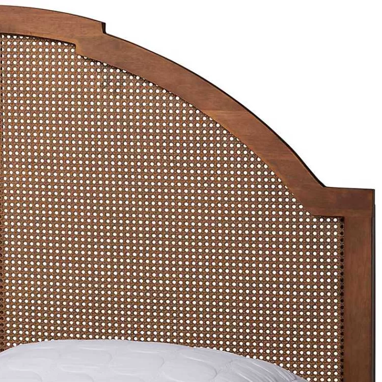 walnut_brown_rattan_kelly_queen_platform_bed_3.webp Walnut Rattan Kelly Queen Platform Bed>Kirklands Home Store