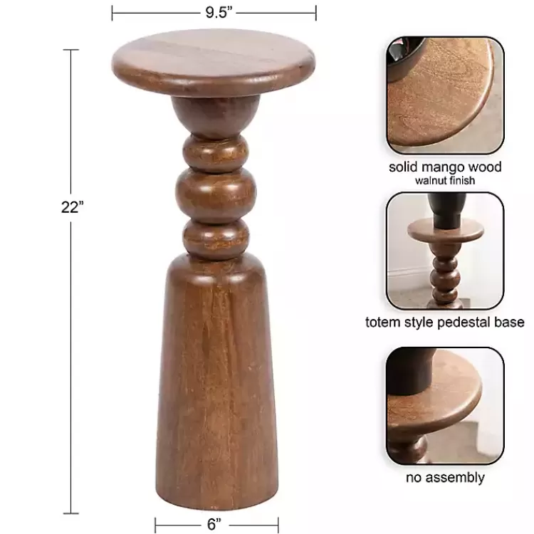 Walnut Tirollo Accent Table>Kirklands Home Store