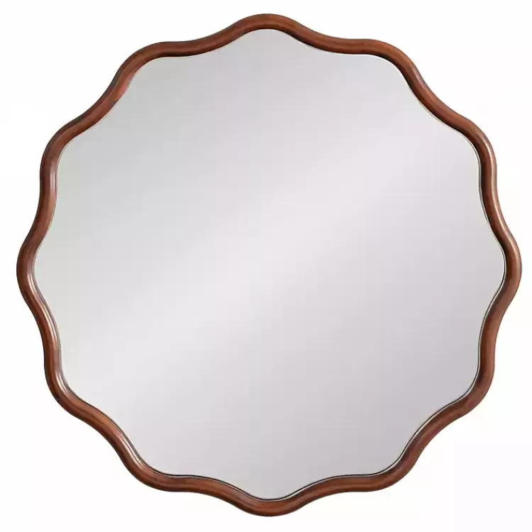 walnut_brown_wavy_scallop_round_wall_mirror_4.webp Walnut Wavy Scallop Round Wall Mirror>Kirklands Home Best