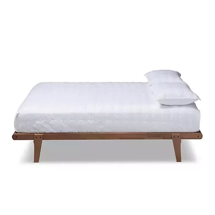 Walnut Wood Full Platform Bed>Kirklands Home Clearance