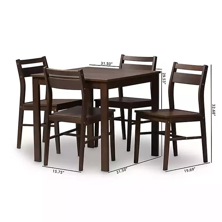 walnut_contemporary_wood_pc_dining_set_5.webp Walnut Contemporary Wood 5-pc. Dining Set>Kirklands Home Online