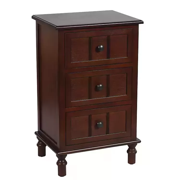 Walnut 3-Drawer Winne Accent Table>Kirklands Home Fashion