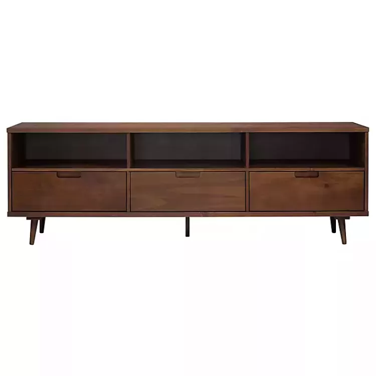 walnut_drawer_wood_tv_stand_3.webp Walnut 3-Drawer Wood TV Stand>Kirklands Home Store