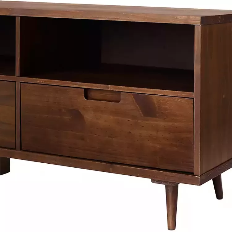 walnut_drawer_wood_tv_stand_4.webp Walnut 3-Drawer Wood TV Stand>Kirklands Home Store
